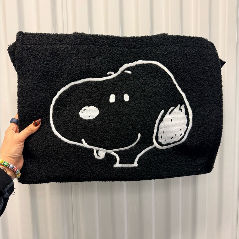 Peanuts Black Fleece Tote Bag